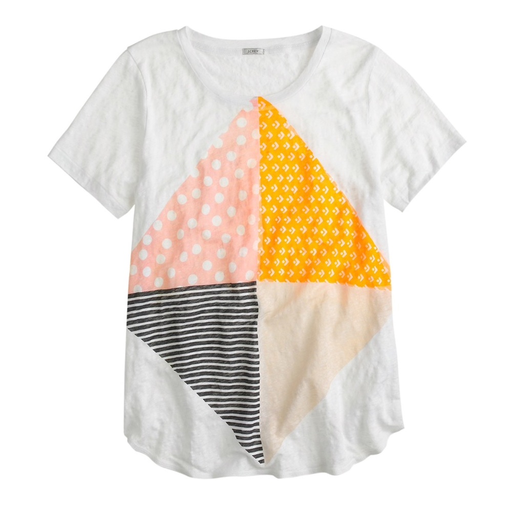 J. Crew Linen Diamond Tee